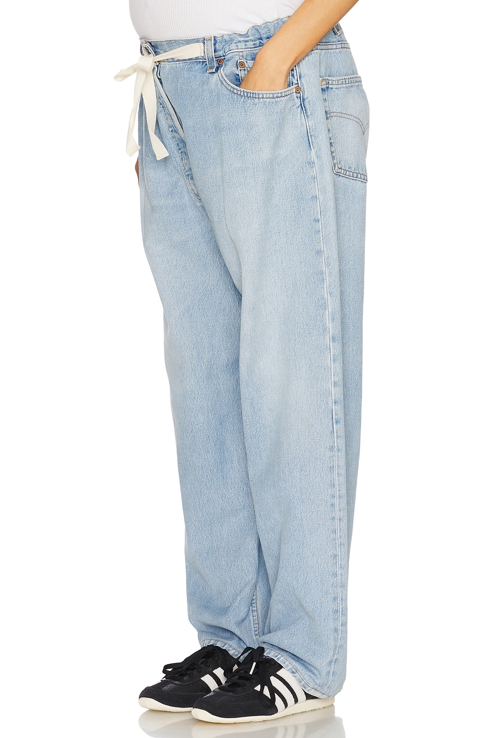 Drawstring Maternity Jeans - Thumbnail 1