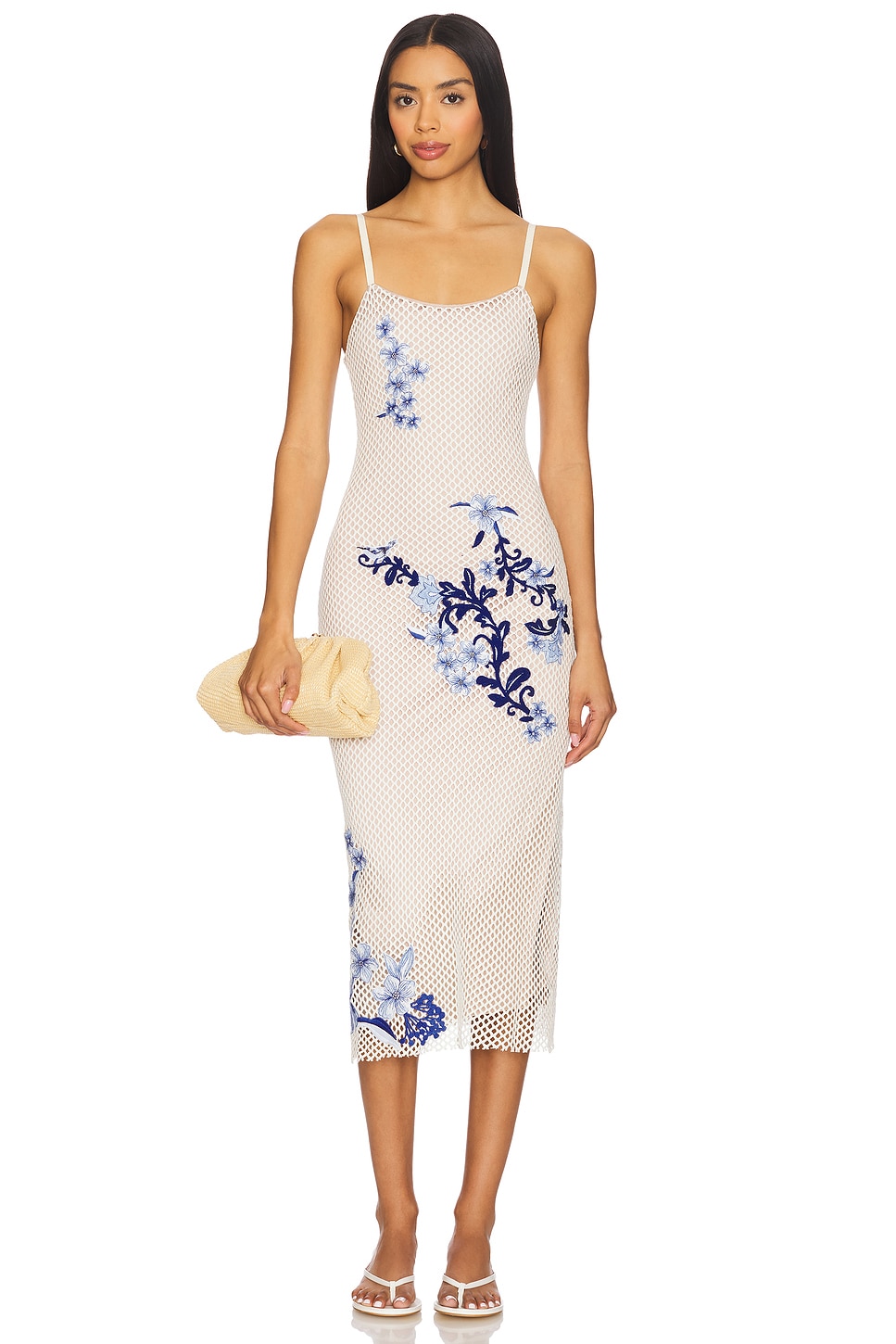 agua bendita blue and white dress Women's Aster Dress, Blue main image 1