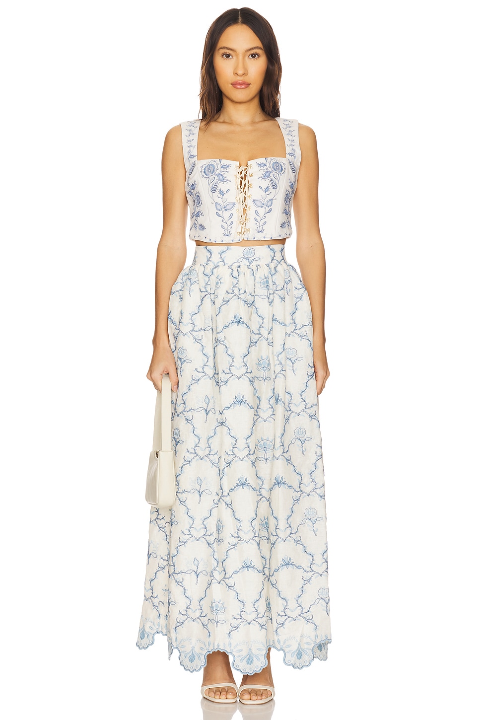 Cornalina Floritura Corset Top