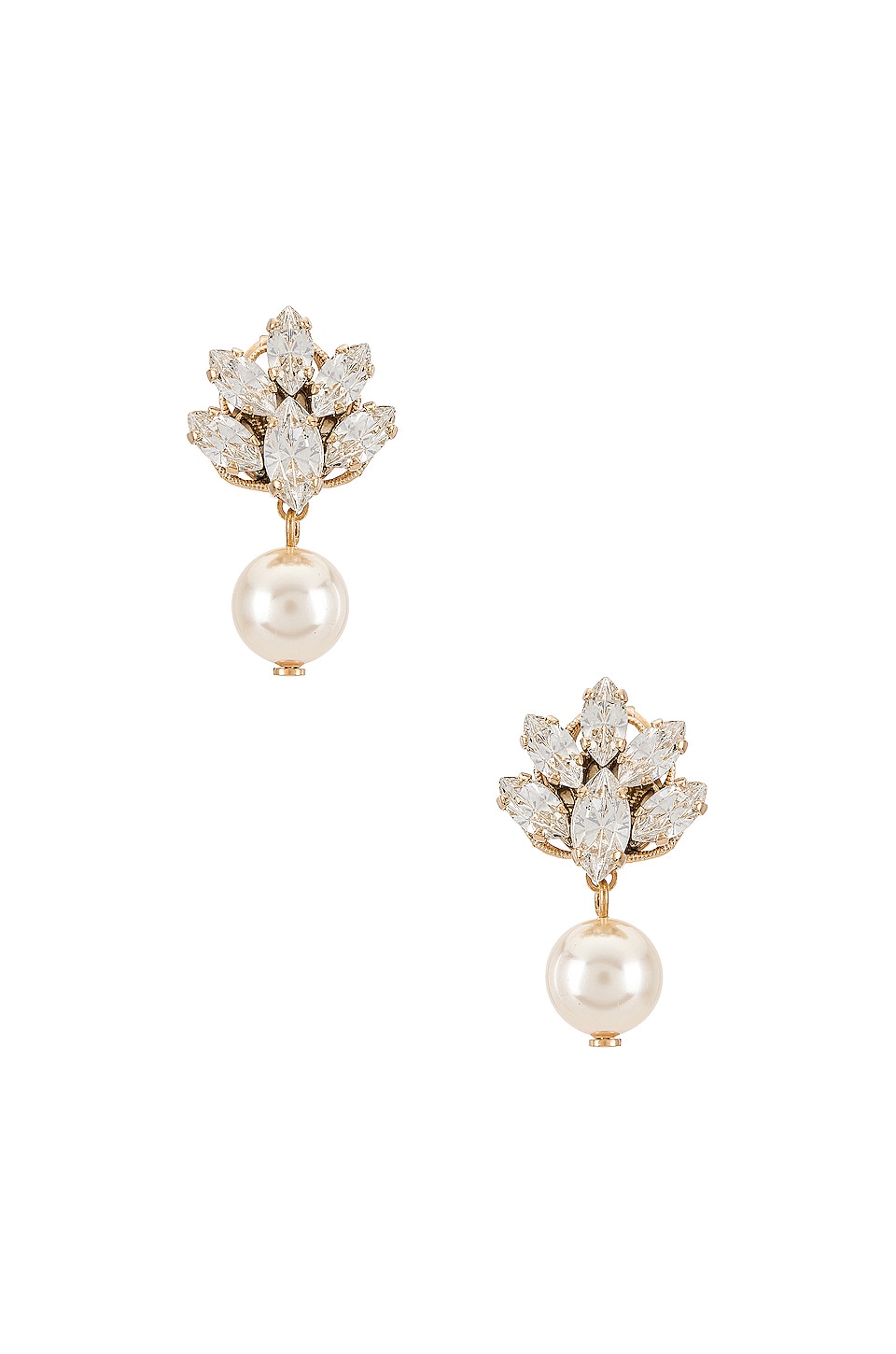 Image 1 of Pedant Crystal Cluster Earrings in Pearl