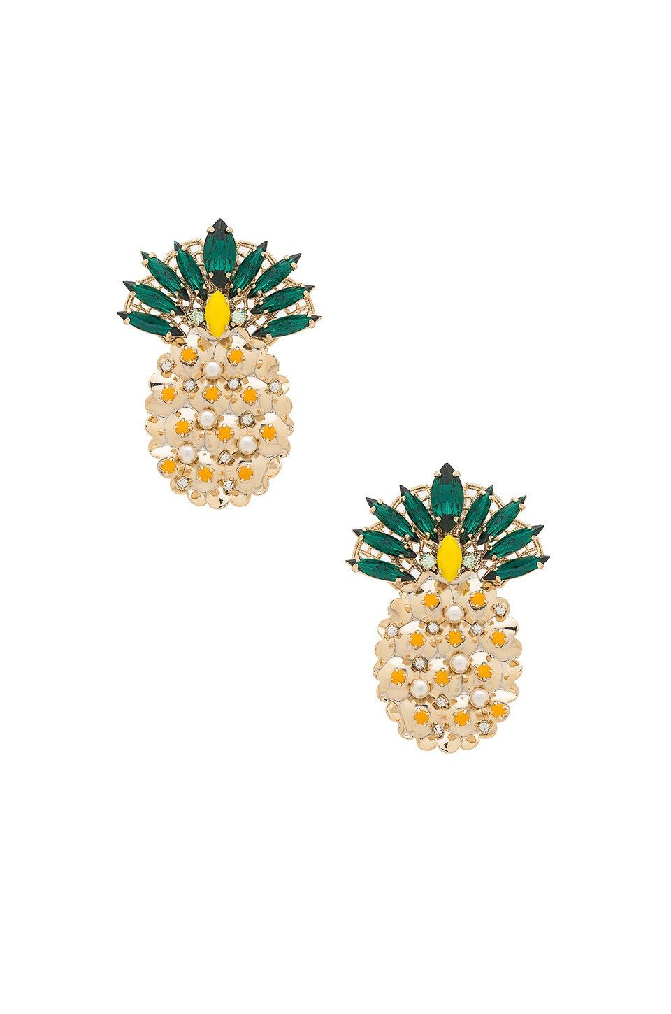 Anton Heunis Pineapple Earring in Swarovski & Pearls | REVOLVE