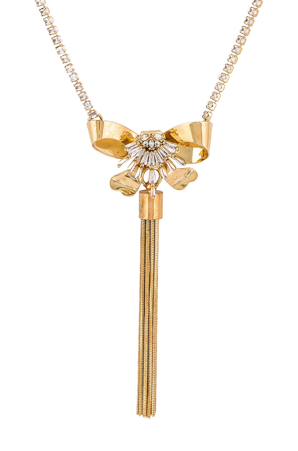 Anton Heunis Bow Tassel Necklace in Gold