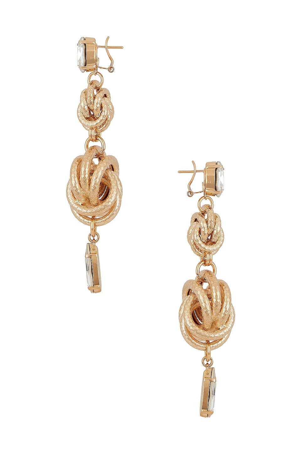 Anton Heunis Double Knot And Tear Drop Earrings in Gold