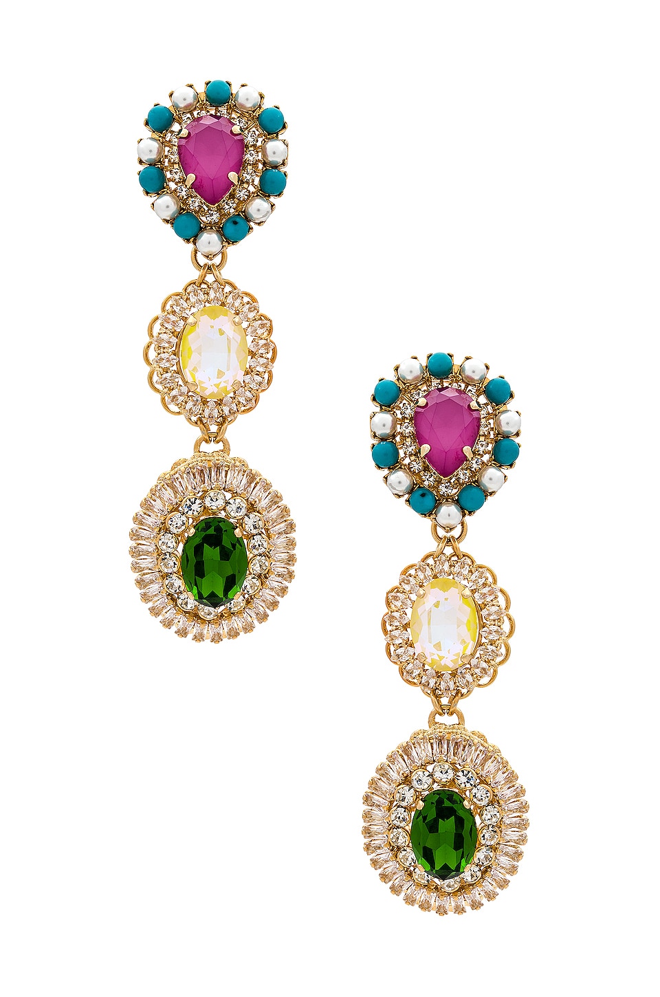 gem cluster earrings