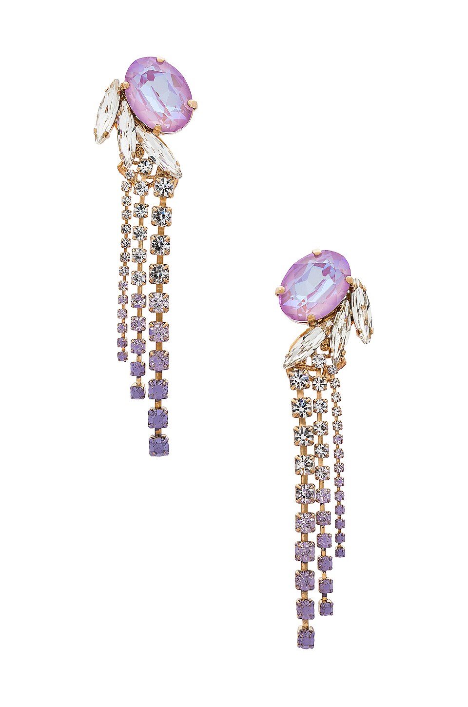 Image 1 of Cascade Earrings in Lilac, Crystal & Gold