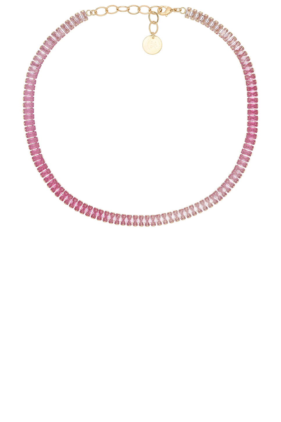 Anton Heunis Tennis Necklace With Graffiti Effect in Fuchsia Burst 