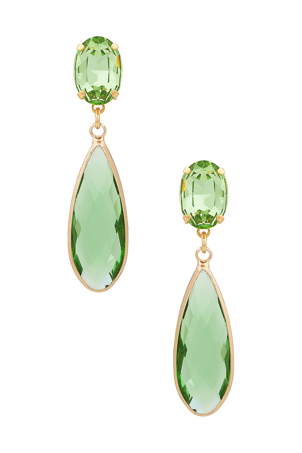 Anton Heunis OHRRINGE COLOR DROP MONO in Pistachio Green Crystal REVOLVE