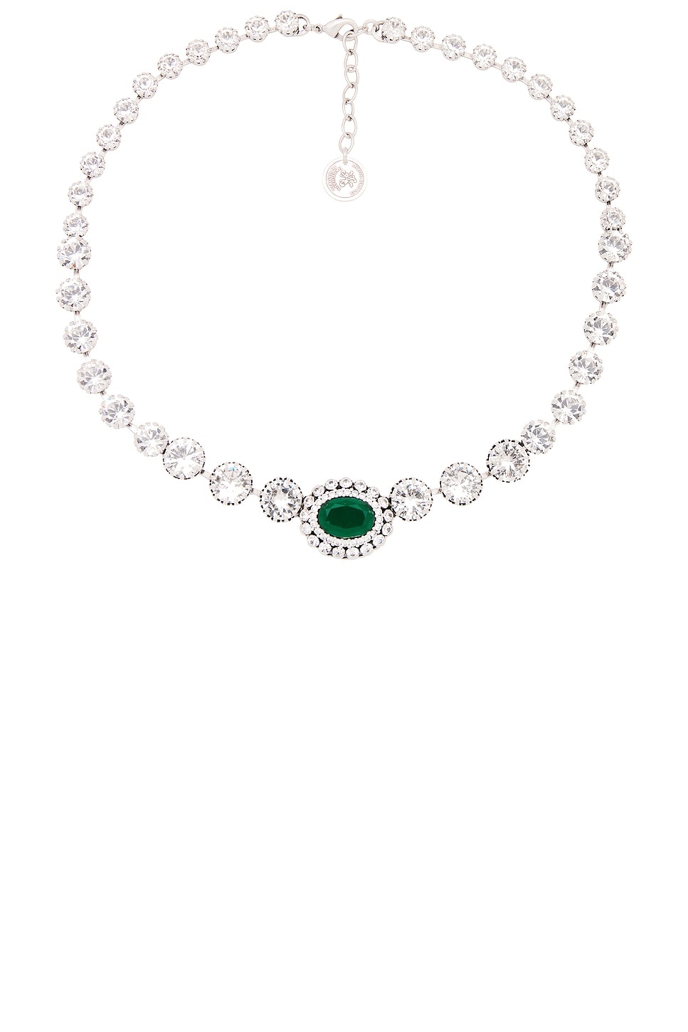 Anton Heunis SHORT CRYSTAL ネックレス - Green, Crystal, & Silver 