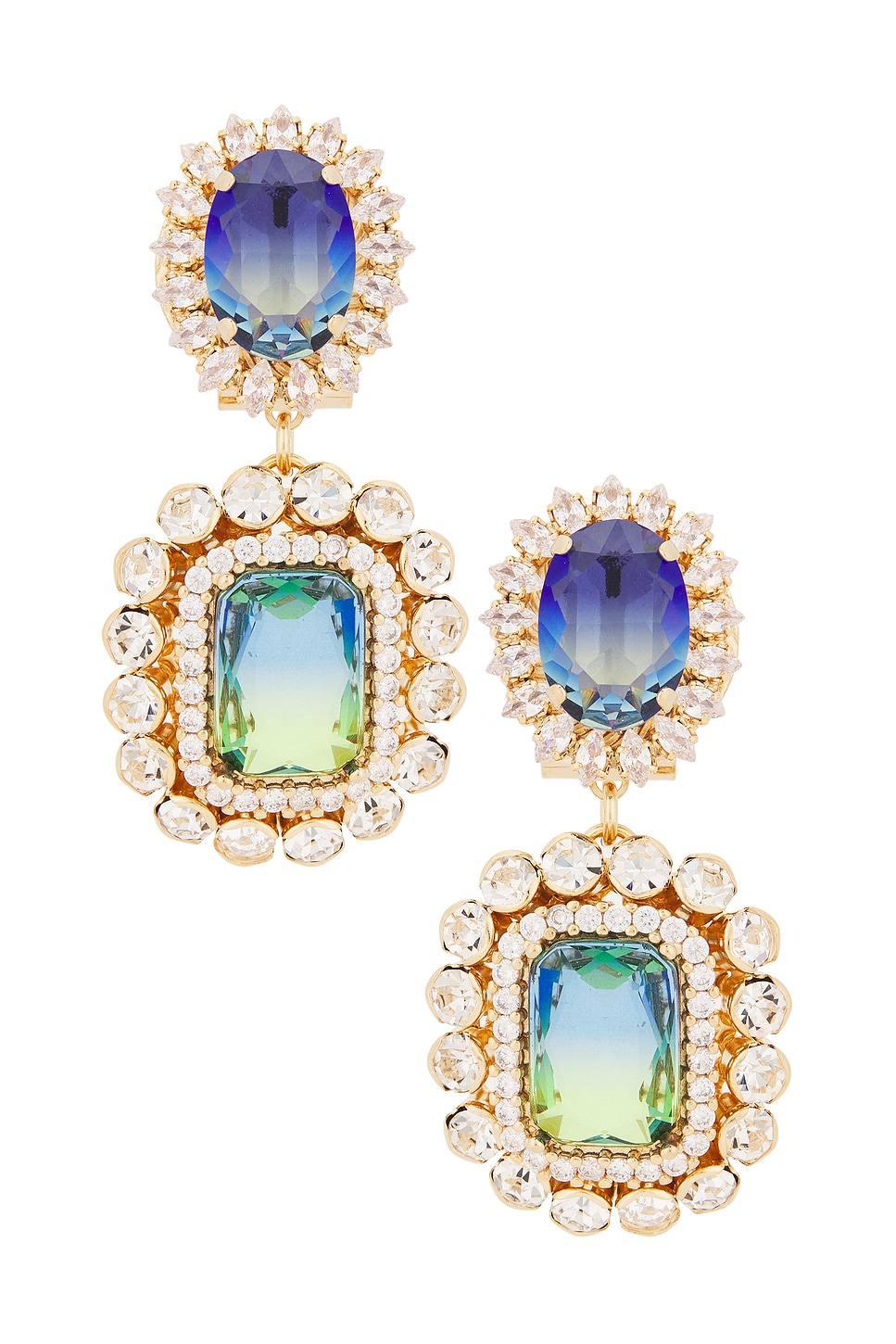 Stud With Clip Oval & Cluster Pendant