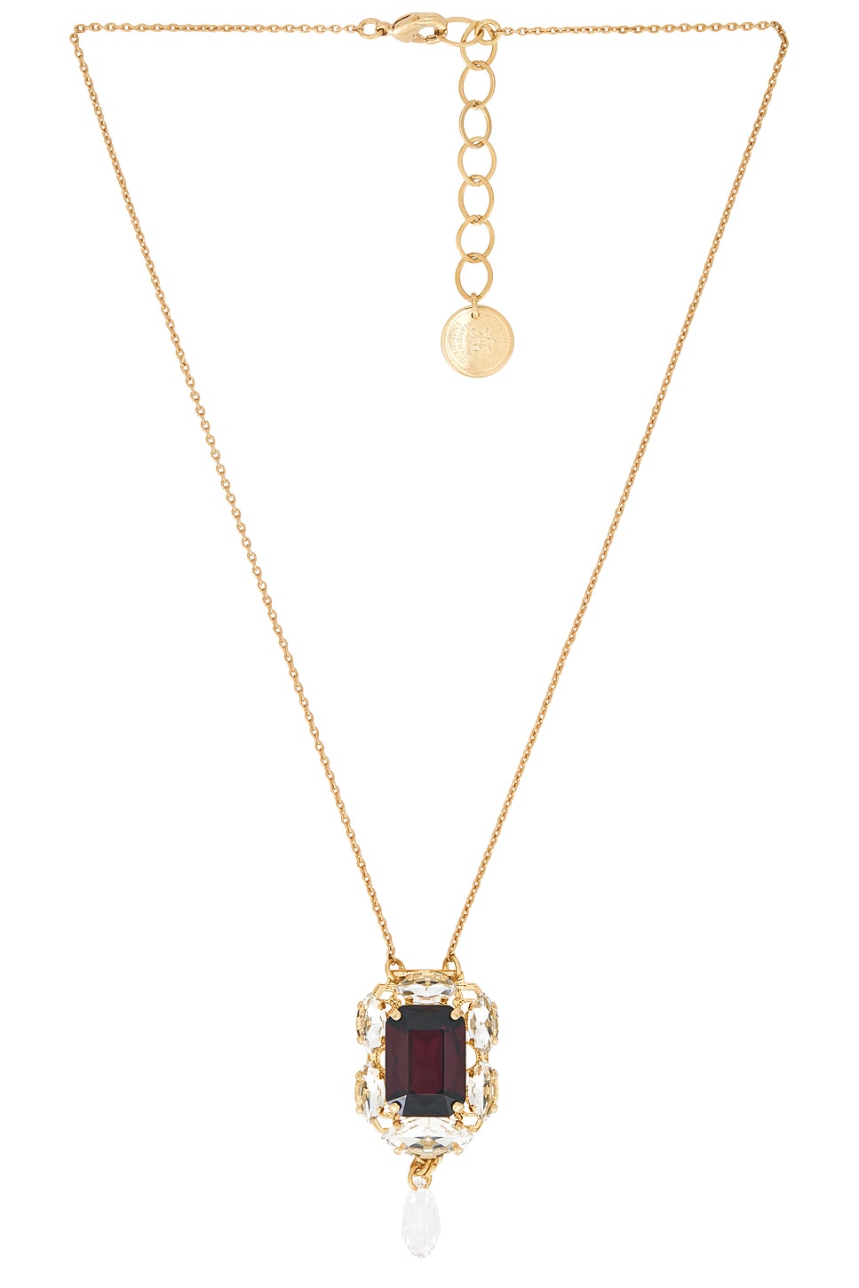 Small Square Pendant With Drop Necklace
