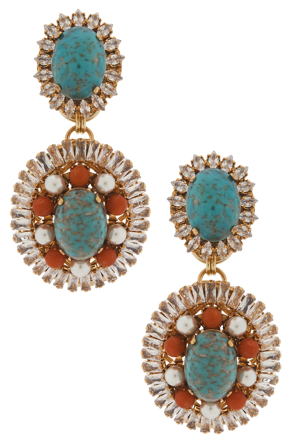 Oval Disc Chandelier Earrings