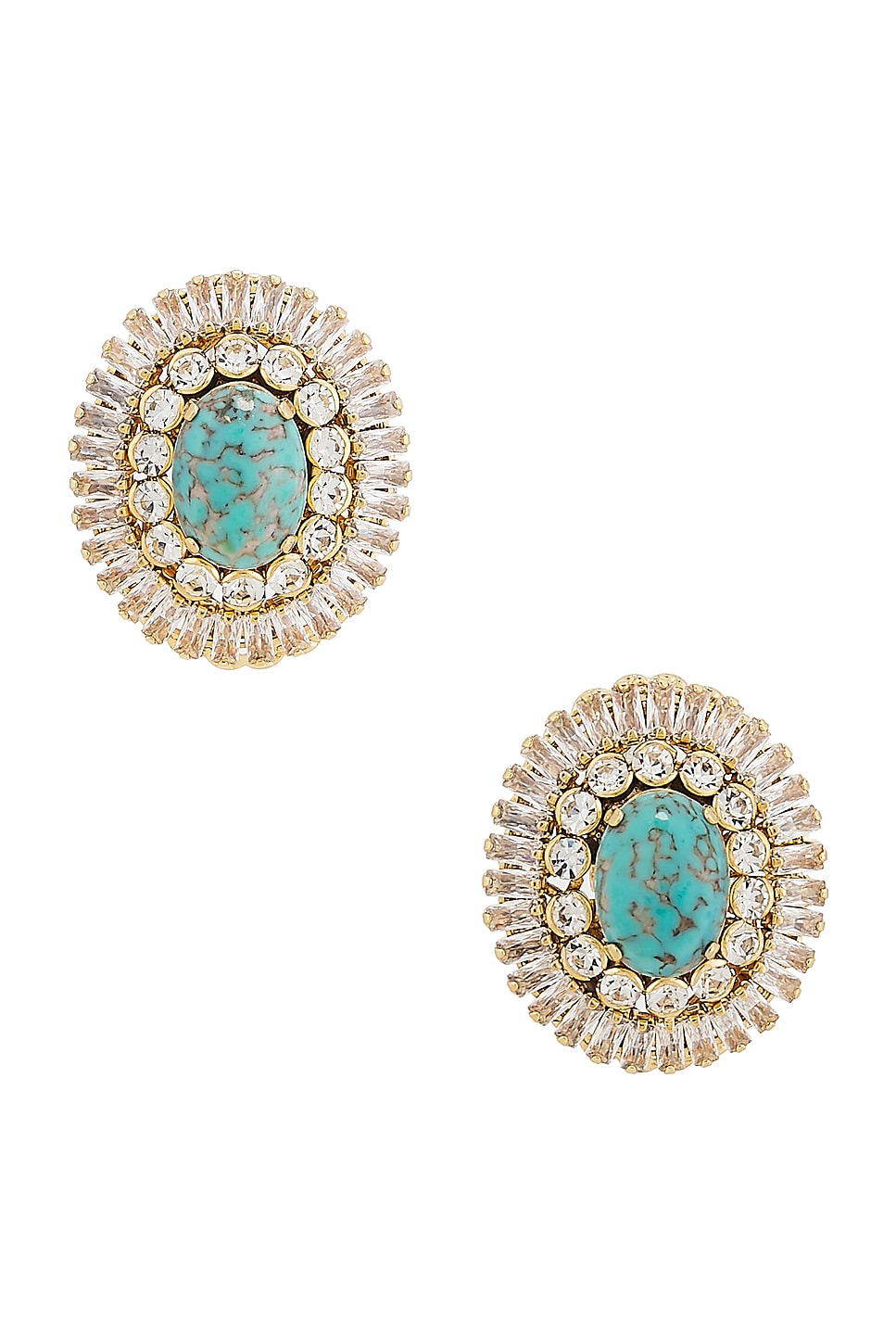 Stud With Clip Oval Earrings