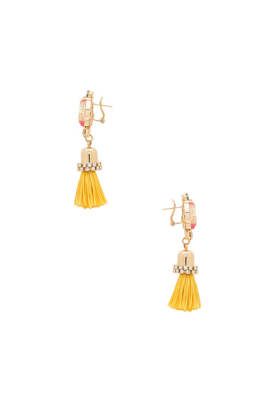 Anton Heunis Crystal Cluster Drop Tassel Earring in Multicolor
