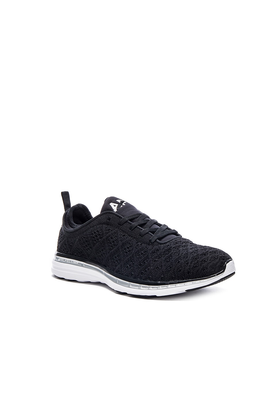 APL: Athletic Propulsion Labs Techloom Phantom Sneaker in Black & Metallic Silver