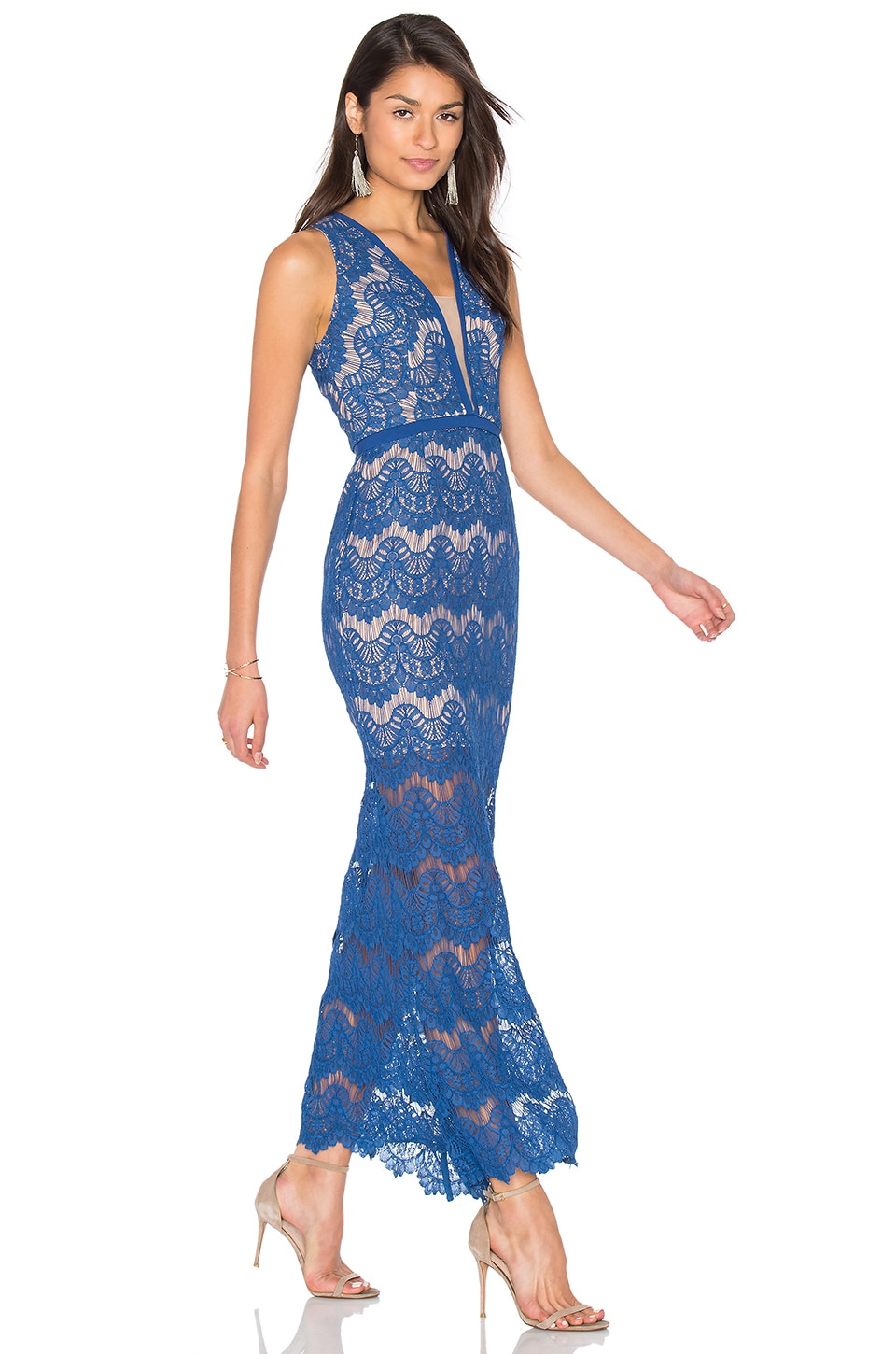 blue lace maxi dress
