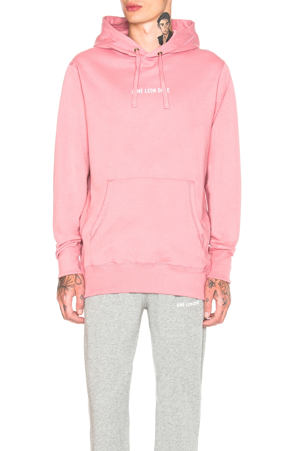 aime leon dore pink hoodie