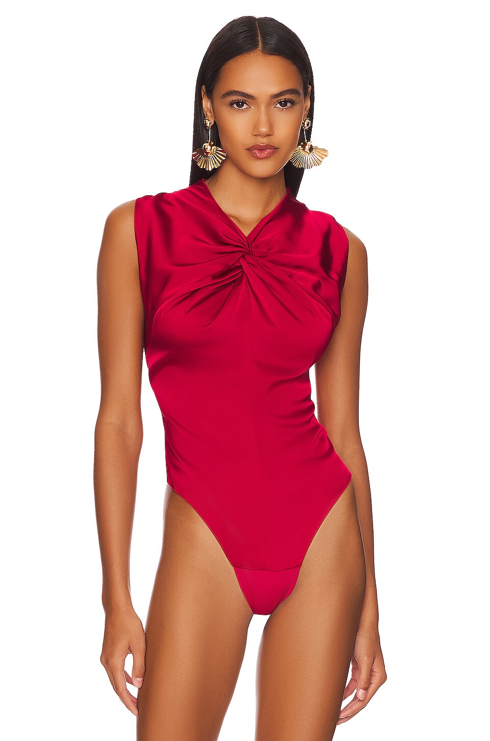Andrea Iyamah x REVOLVE Adu Bubble Sleeve Top in Ruby