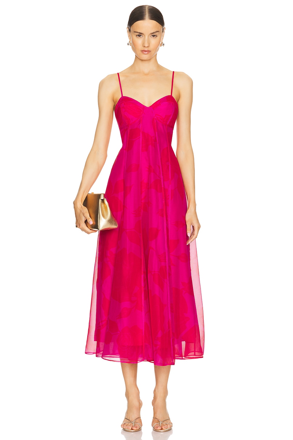 【Aje.】Sway Panelled Midi Dress Sway Panelled Midi Dress | Florescent Rose | Aje – Aje ROW