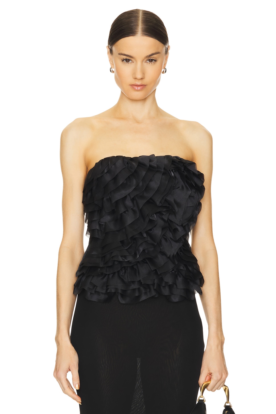 Charmed Rosette Ruffle Bustier