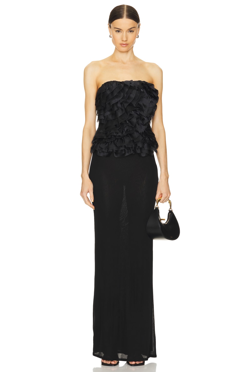 Charmed Rosette Ruffle Bustier