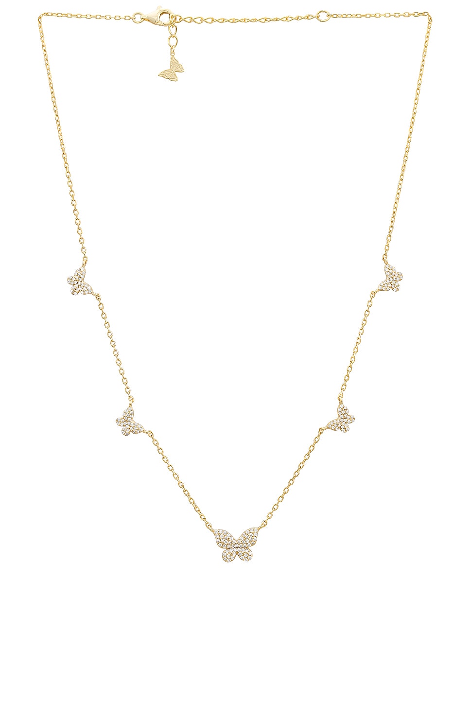 By Adina Eden PAVE 5 BUTTERFLY ネックレス - Gold | REVOLVE
