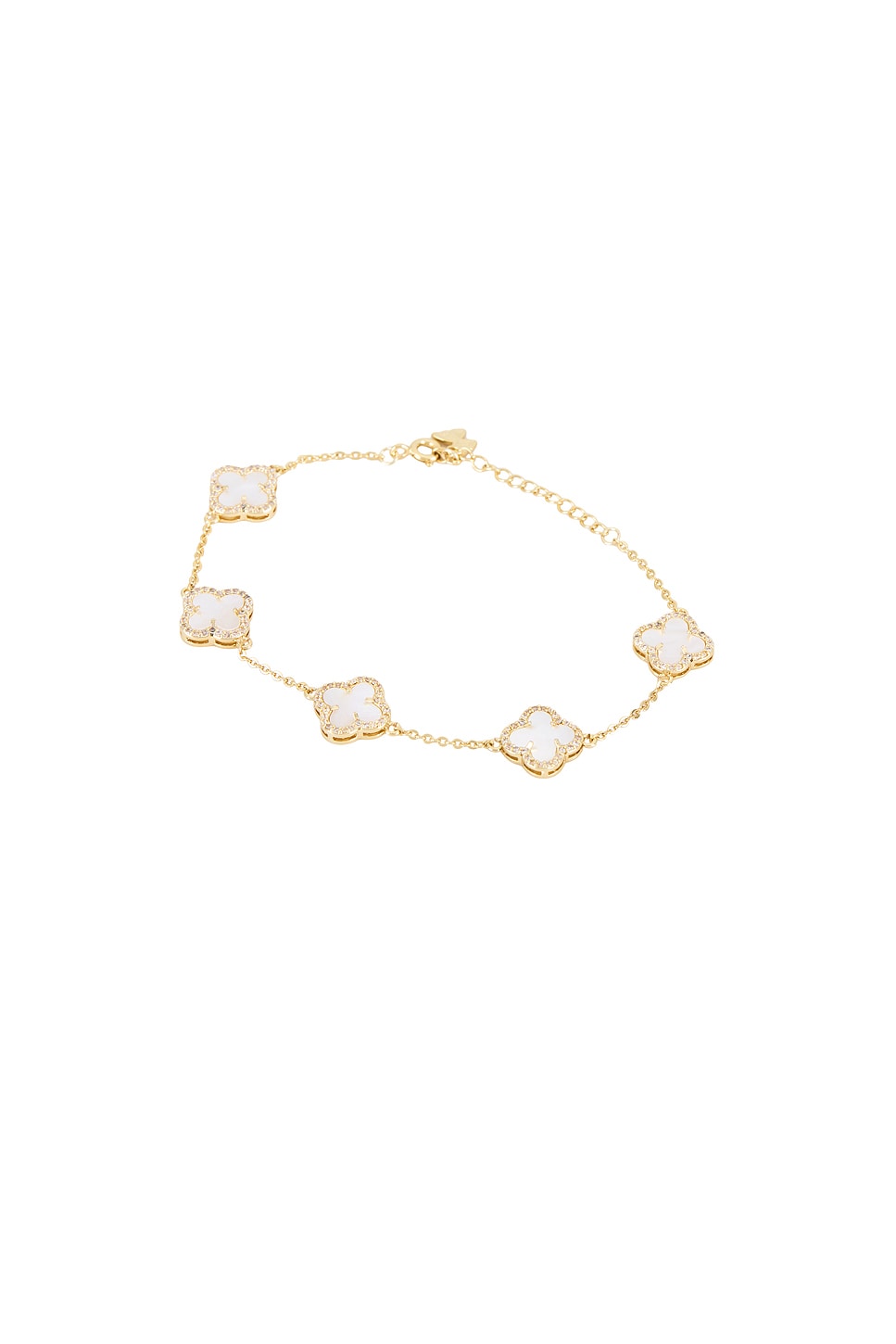 Mini Multi Pave Outlined Colored Clover Bracelet