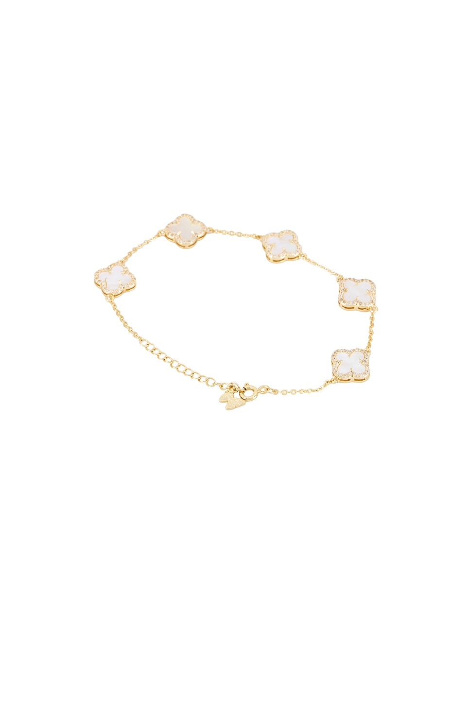 Mini Multi Pave Outlined Colored Clover Bracelet
