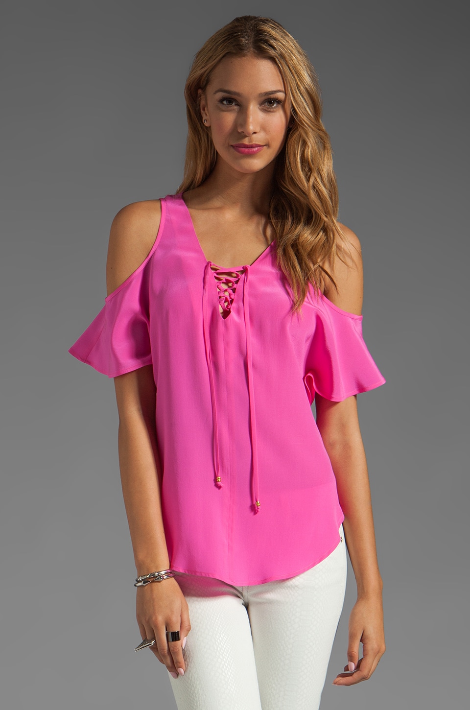 akiki off shoulder tops/ pink-