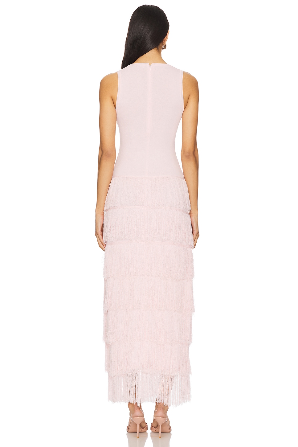 AKNVAS Donzetta Knit Fringe Dress in Rose Quartz | REVOLVE