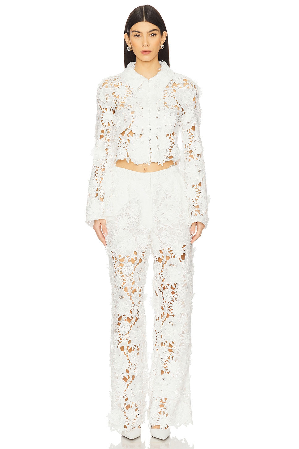 AKNVAS Audrey Lace Jacket in White | REVOLVE