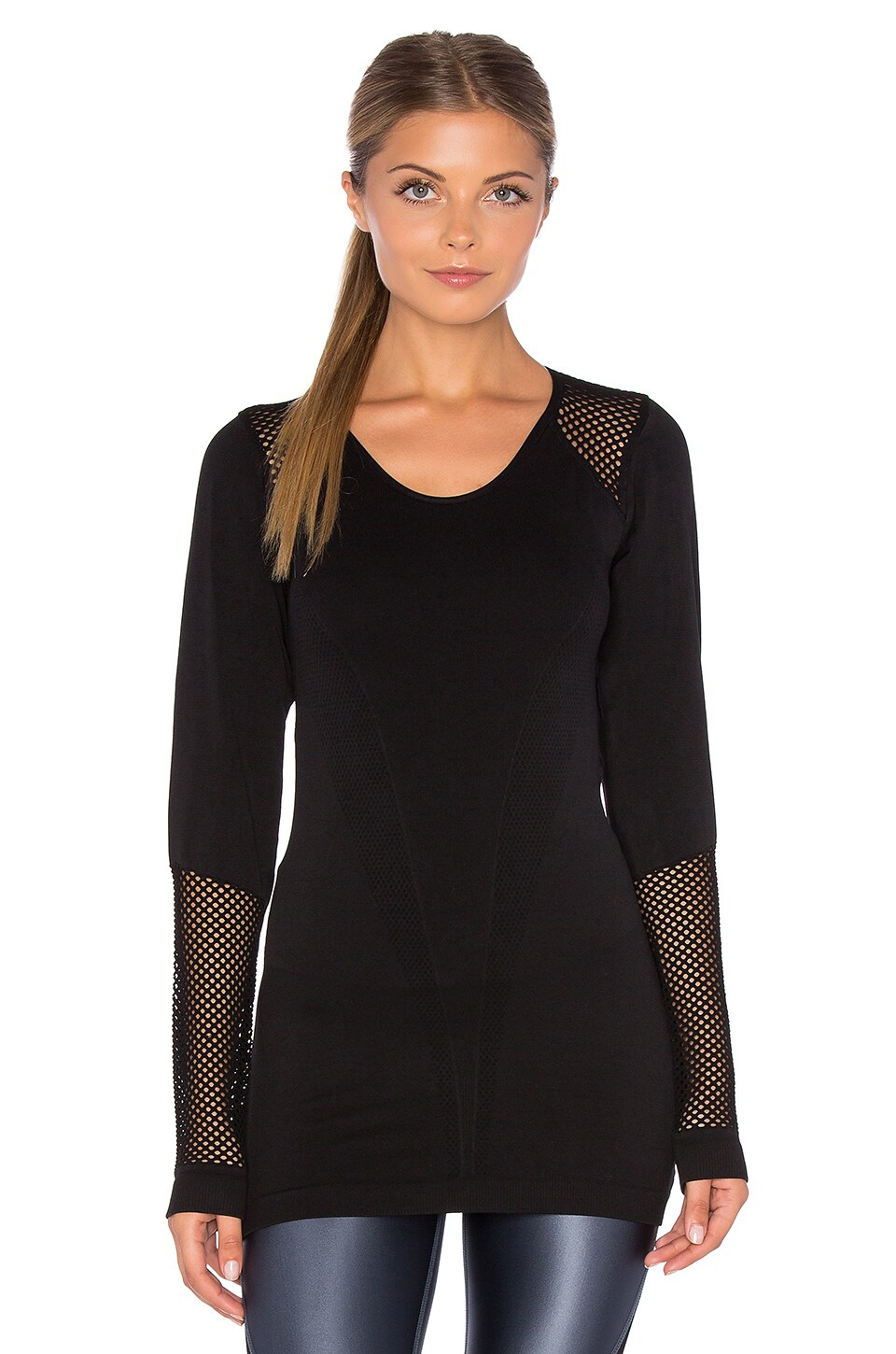 ALALA Seamless Long Sleeve Tee in Black