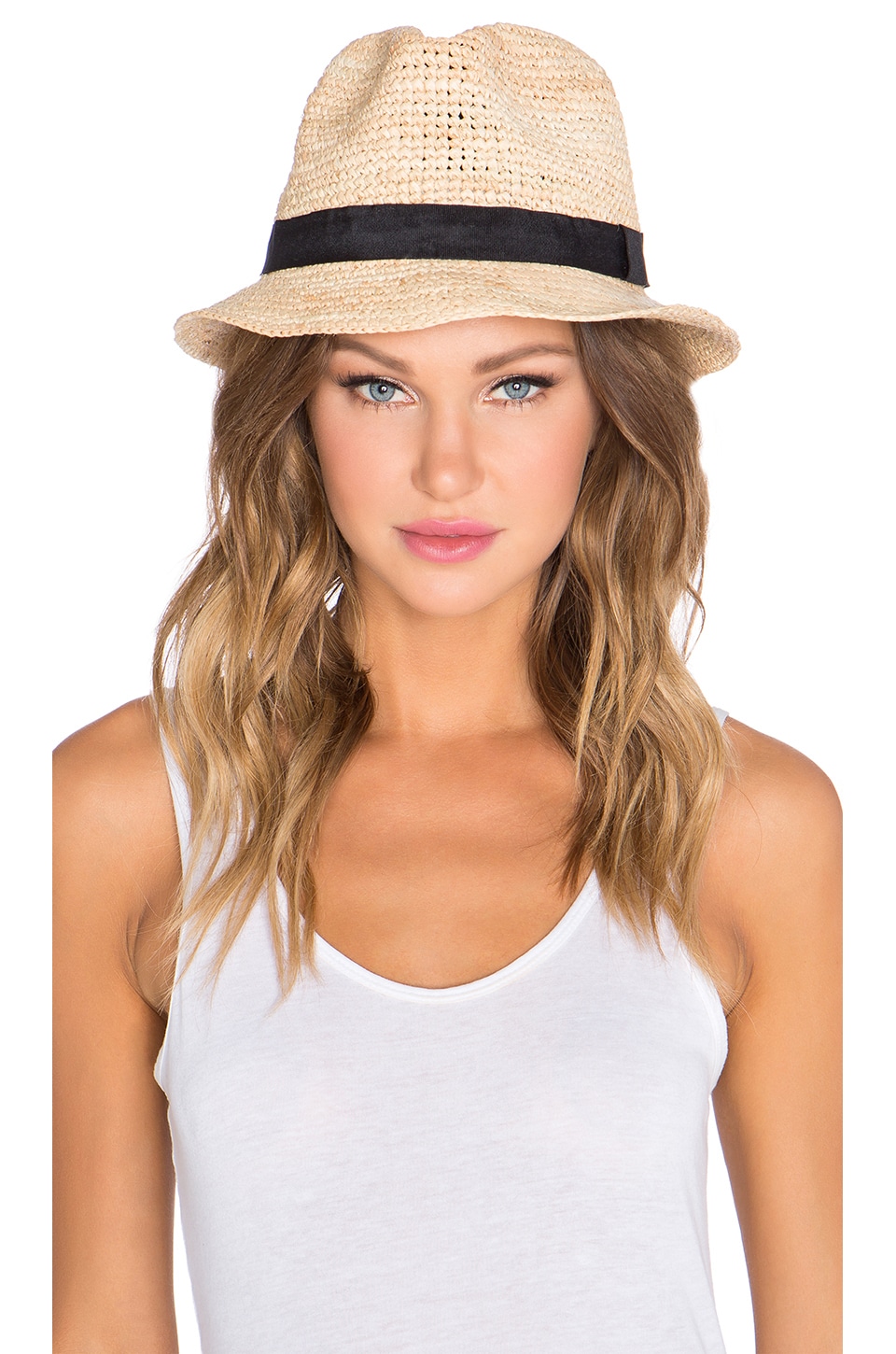 ale by alessandra Recife Hat in Natural & Black REVOLVE