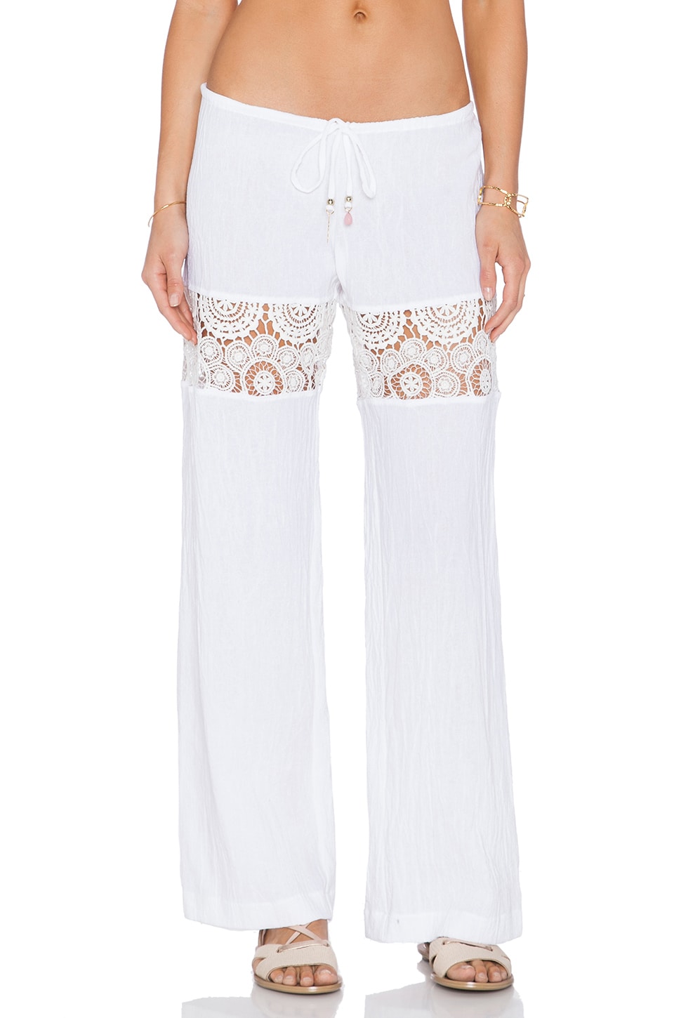 ale by alessandra White Sands Lace Pant in White