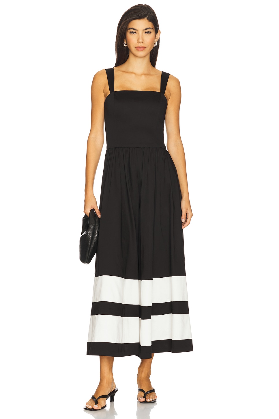 定価10万円新品alice+oliviaウォッシュドデニム ベルトオールインワン Alice + Olivia Belden Wide Leg Jumpsuit in Black & Off White | REVOLVE