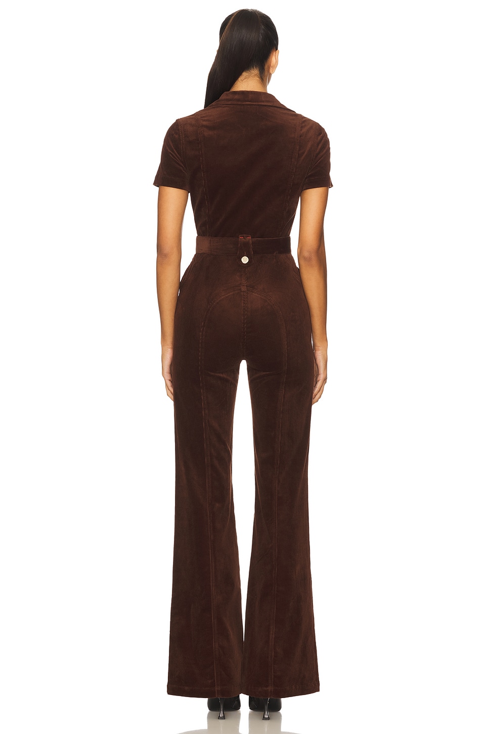 Alice + Olivia Gorgeous Wide Leg Jumpsuit in Dark Chocolate | REVOLVE