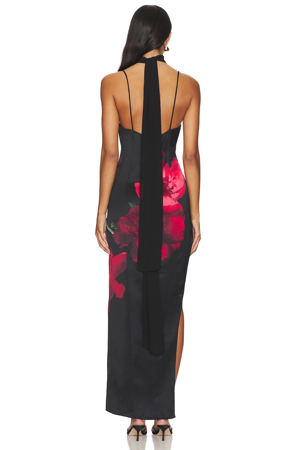 Alice + Olivia Monika Maxi Dress in Peony Petals Bright Ruby