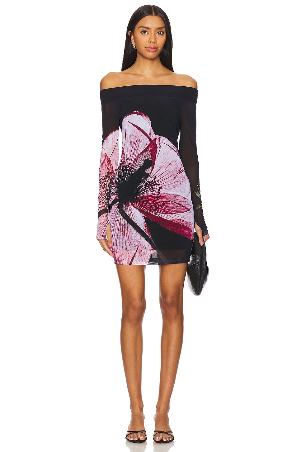 Alice + Olivia Dorinda Mini Dress With Thumbholes in Luna