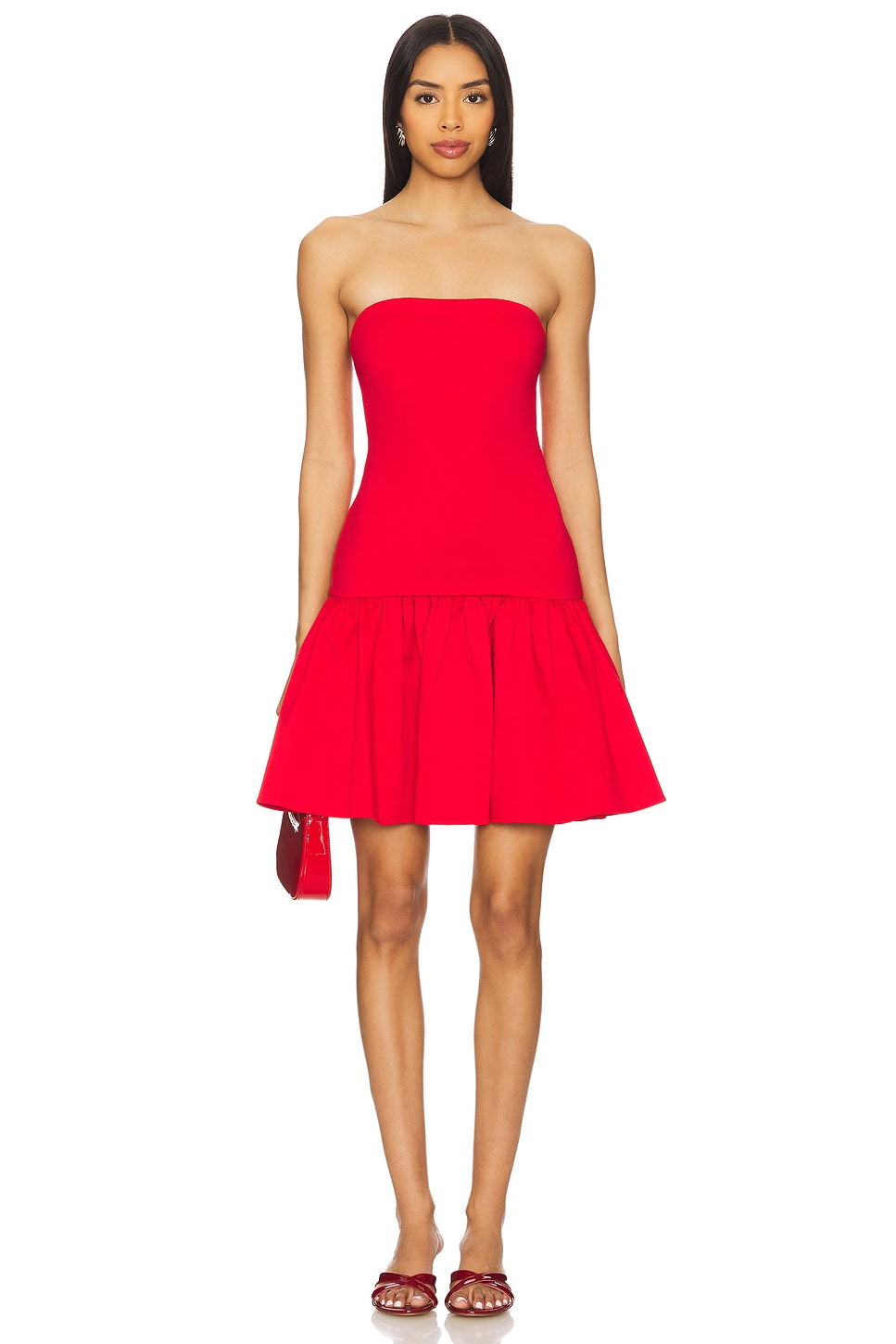Alice + Olivia Oriana Mini Dress in Bright Ruby | REVOLVE