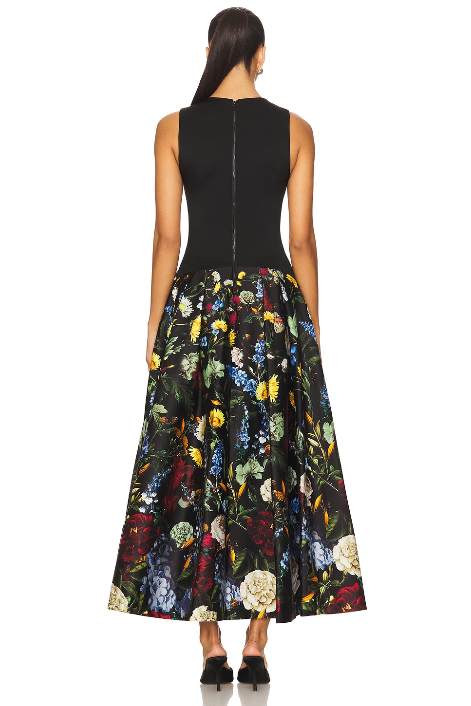 Adley Sleeveless Drop Waist Flare Midi Dress