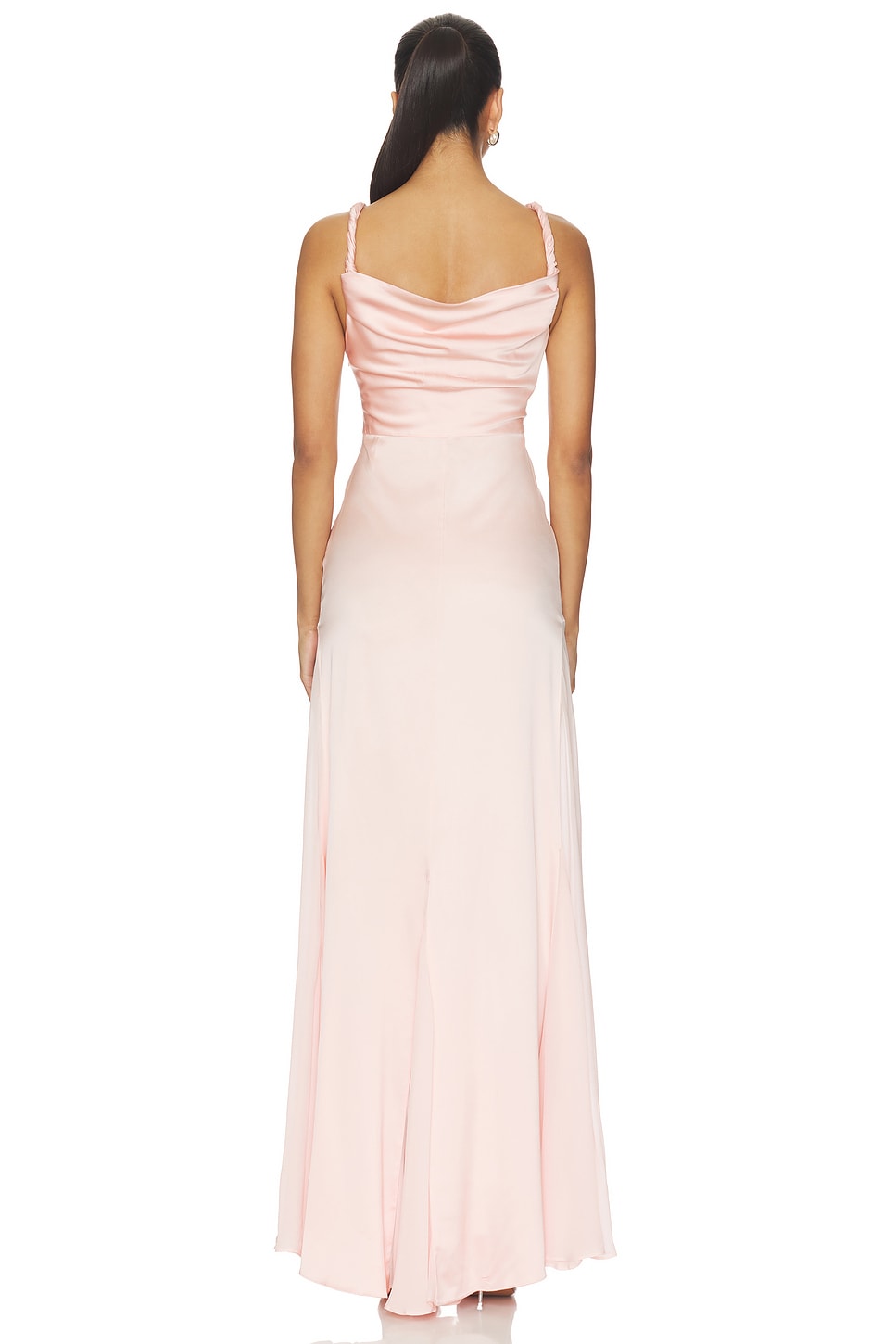 Alice + Olivia Andrina Twist Strap Flare Maxi Dress With Sheer Godets in  English Rose | REVOLVE