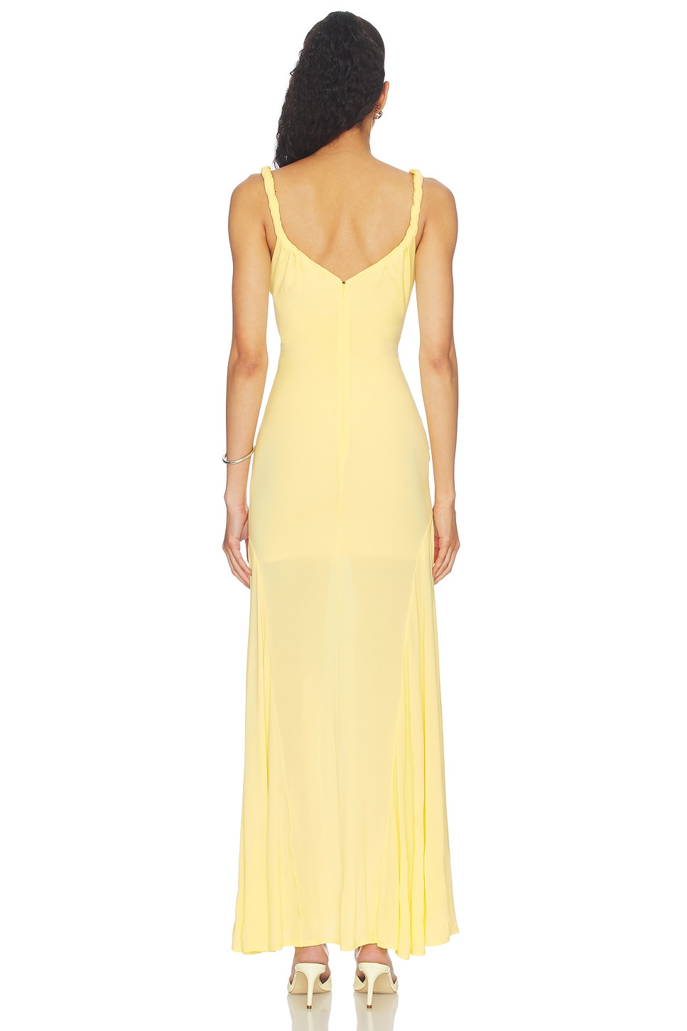 knee length dresses for ladies Ruched Twisted Strap Sleeveless Midi Dress Lt. Blue / Small main image 1