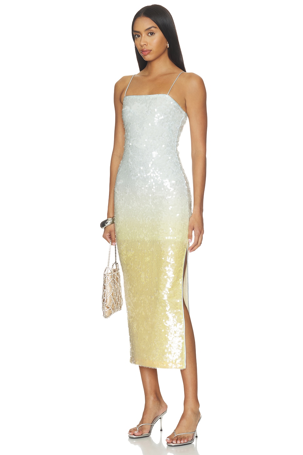 Delora Sequin Strapless Midi Dress