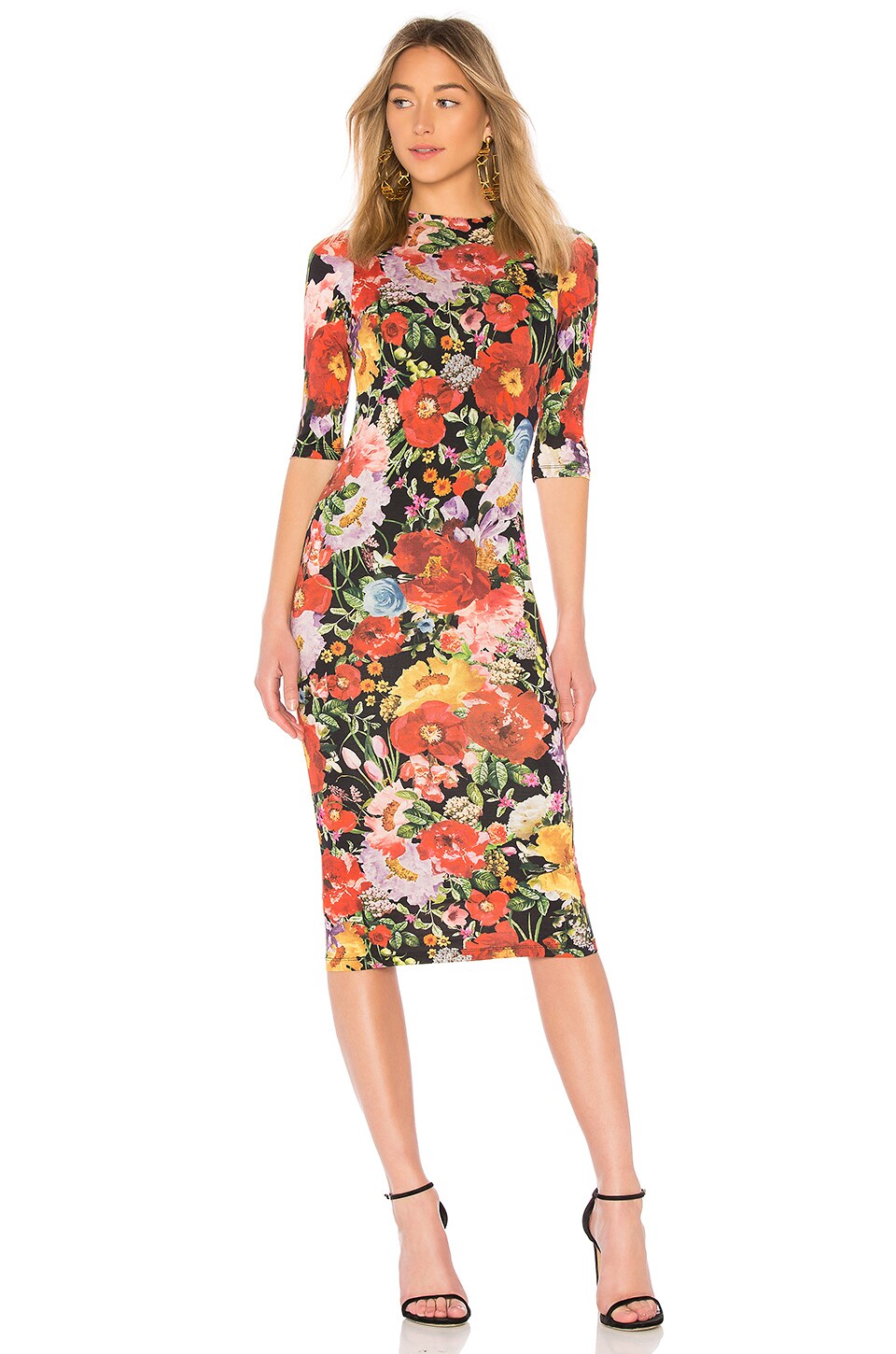 Alice + Olivia Delora Fitted Dress in Blooming Garden | REVOLVE