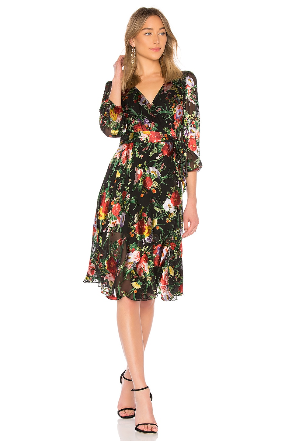 Alice + Olivia Abney Wrap Dress in Blooming Bouquet | REVOLVE