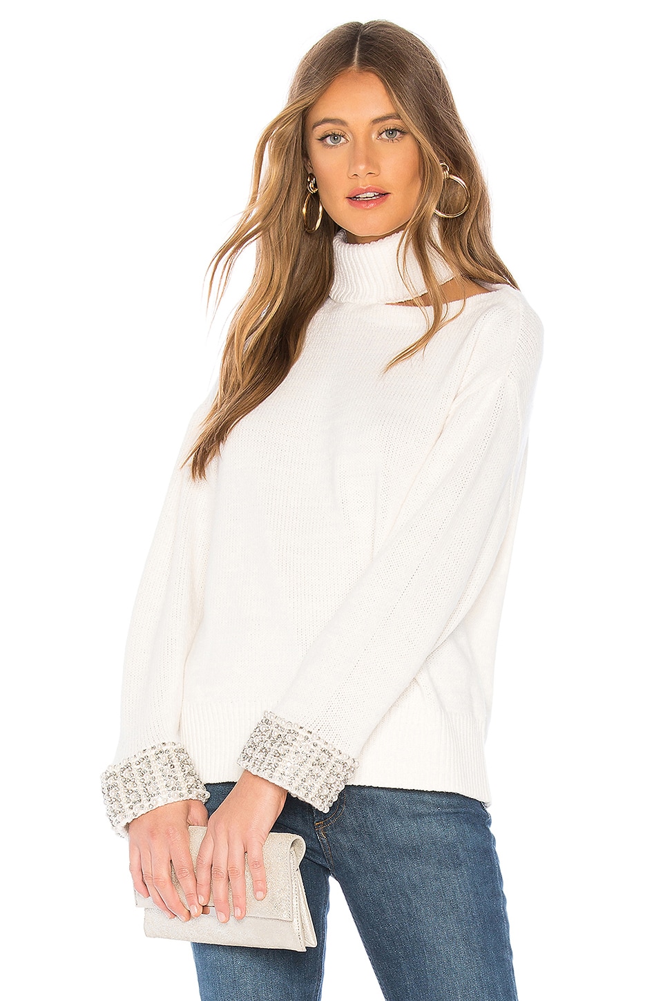 Alice + Olivia Gemini Turtleneck Sweater in Soft White | REVOLVE