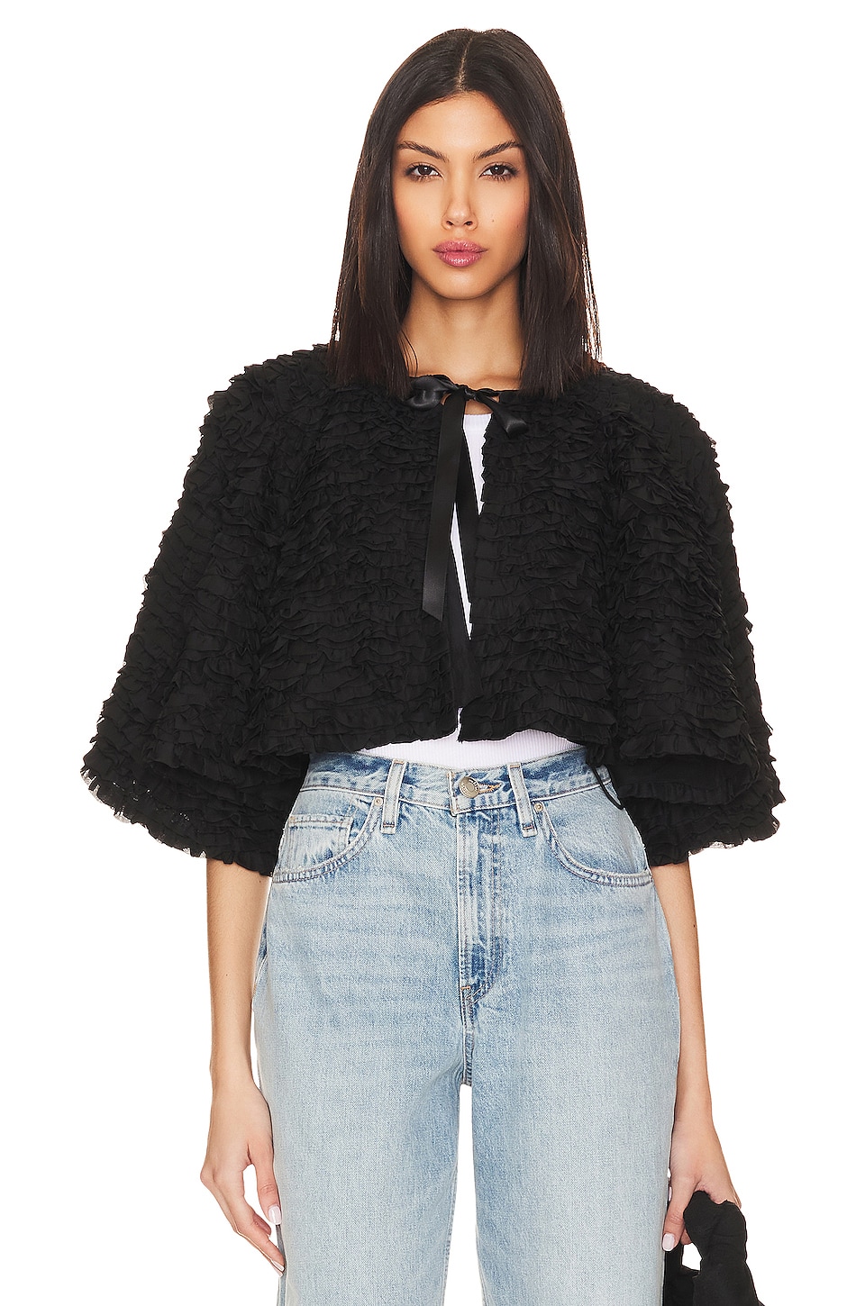 Crop deals frill jacket