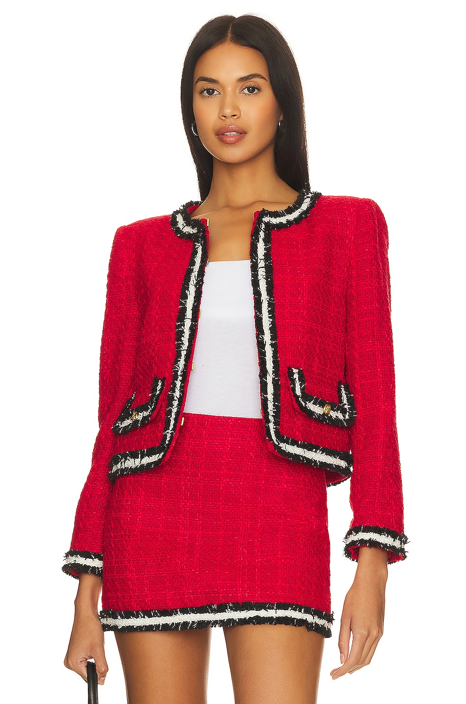 Adrienne Landau Ruby Faux Fur Coat Fuschia Red / XL