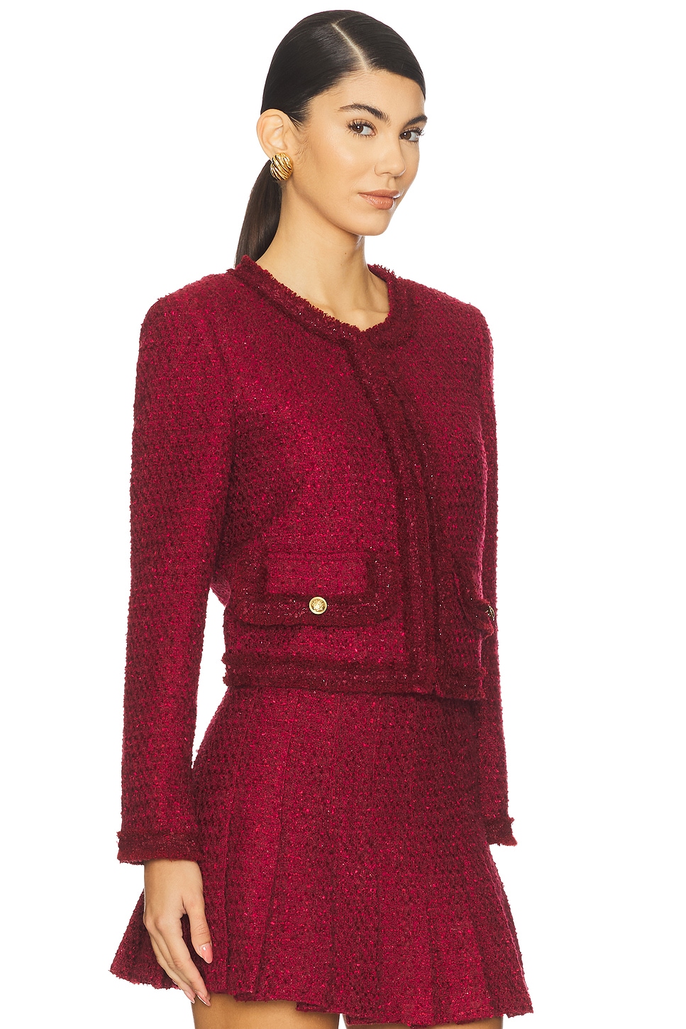 Landon Cropped Box Jacket With Trim