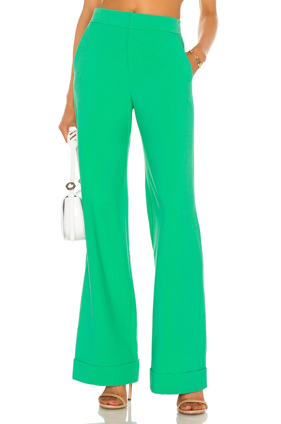 Alice + Olivia Dylan Cuff Pant in Mint Kelly | REVOLVE