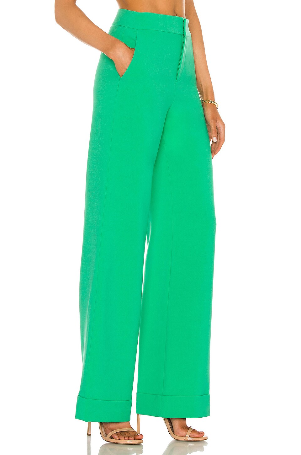 Alice + Olivia Dylan Cuff Pant in Mint Kelly